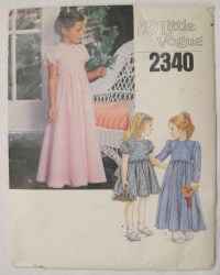 2340 VOGUE GIRLS SS-LS TIED DRESS LENGTHS PATTERN 6